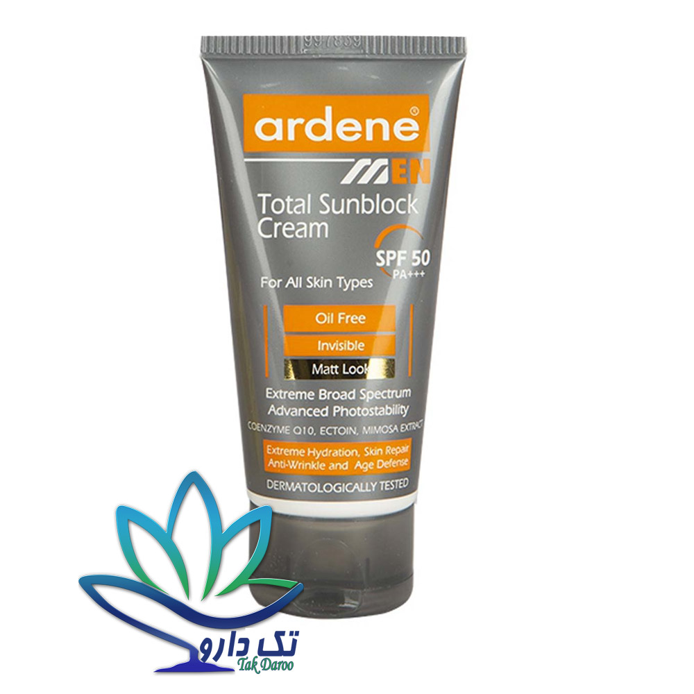 کرم ضد آفتاب آقایان آردن مدل Total SPF50 وزن 50 گرم